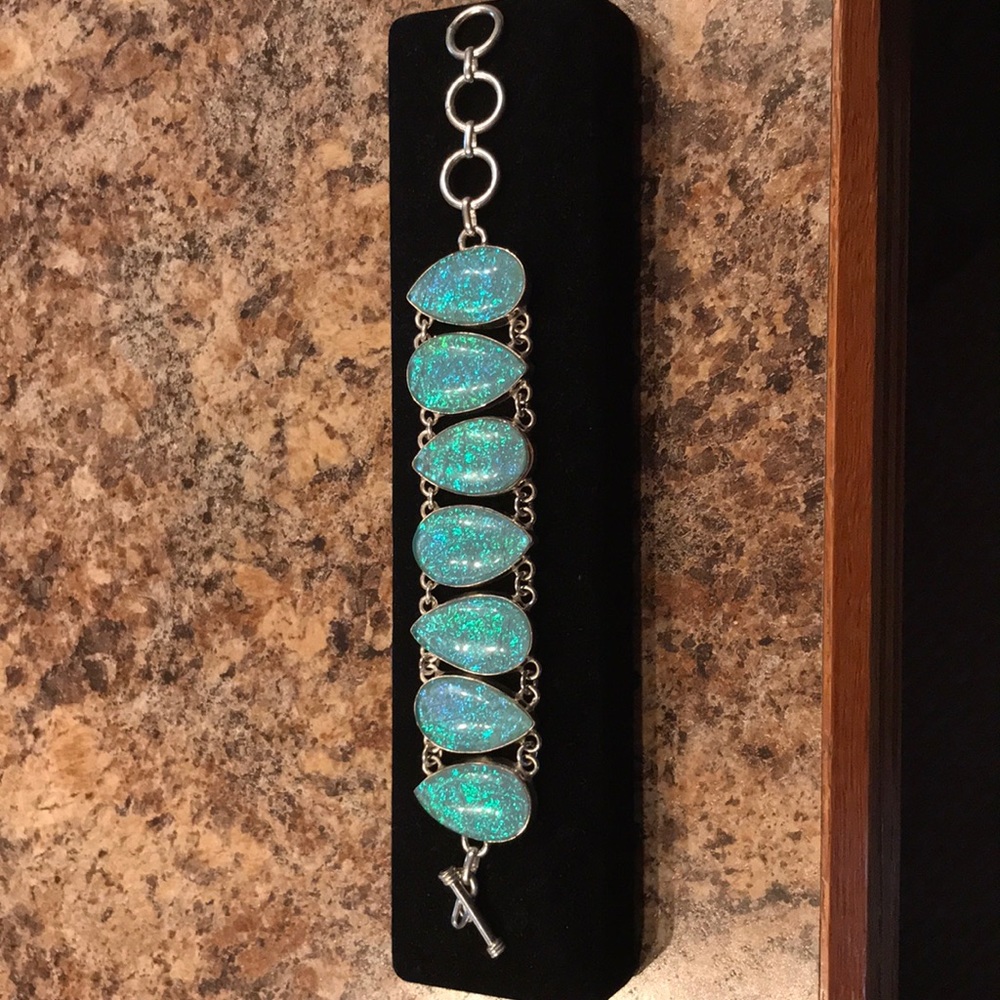 Faux opal bracelet